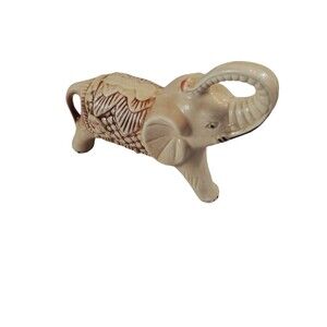 Vintage Ceramic Elephant Figurine Made in Brazil Small Fracture Line Seen In Pic